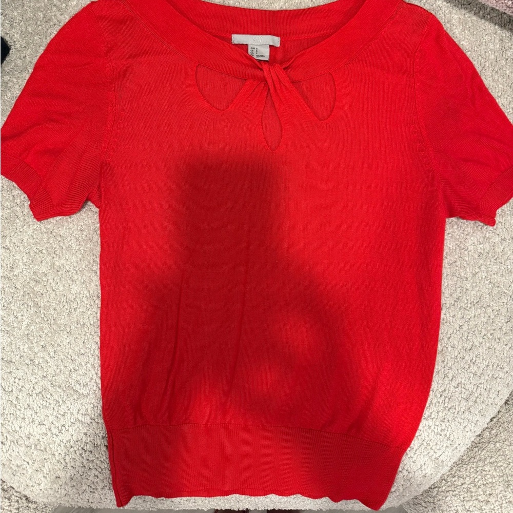 H&M Bright Red Knit Top - Picture 2 of 7